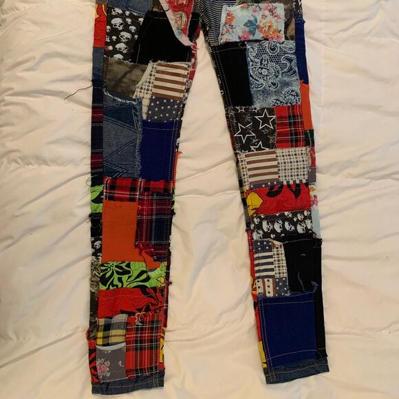 Bie Pa Patch Jeans 1971 Y2k Patchwork Straight leg Pants 27" x 29" - Picture 11 of 11